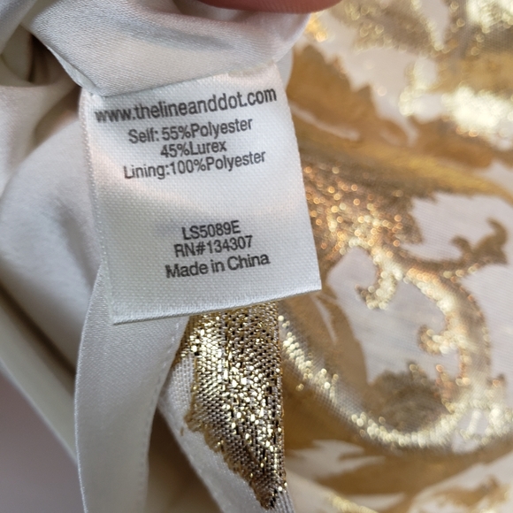 Line & Dot Damask Pleated Metallic Skirt - Picture 5 of 6